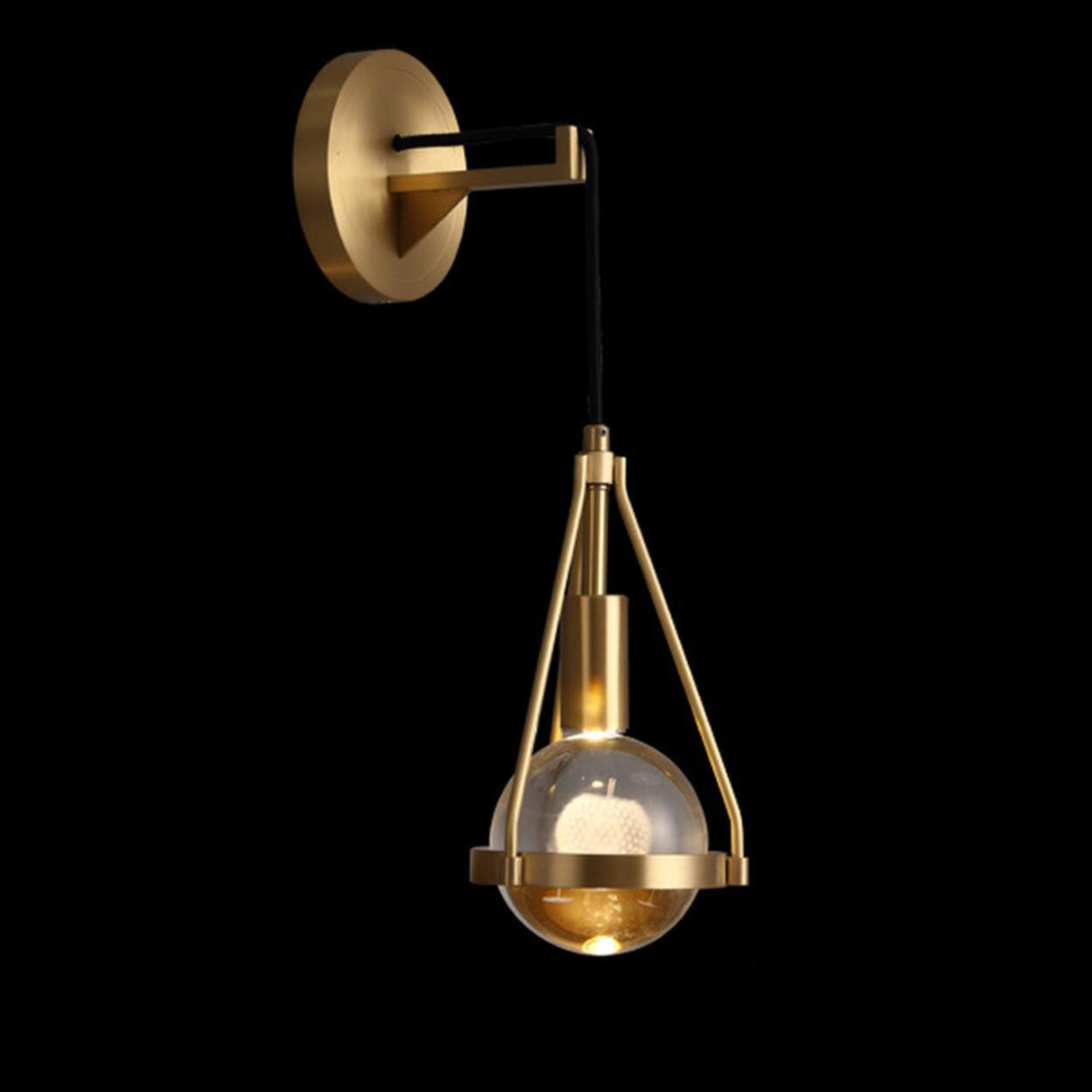 Luxury Geometric Gold Rock Crystal Wall Sconce Image - 6