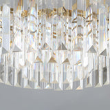 Luxury Gold Clear Crystal Tiered Chandelier Flexible Length Image - 12