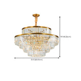 Luxury Gold Clear Crystal Tiered Chandelier Flexible Length Image - 14