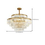 Luxury Gold Clear Crystal Tiered Chandelier Flexible Length Image - 16