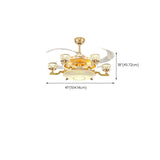 Luxury Gold Crystal 4 Blade Chandelier Fan with Light #size