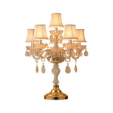 Luxury Gold Crystal Candelabra Multi-Light Table Lamp Image - 10