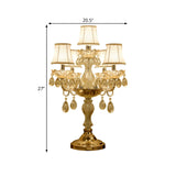 Luxury Gold Crystal Candelabra Multi-Light Table Lamp #size