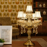 Luxury Gold Crystal Candelabra Multi-Light Table Lamp Image - 1