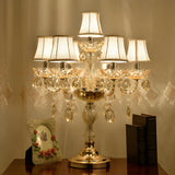 Luxury Gold Crystal Candelabra Multi-Light Table Lamp Image - 3