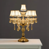Luxury Gold Crystal Candelabra Multi-Light Table Lamp Image - 7