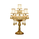 Luxury Gold Crystal Candelabra Multi-Light Table Lamp Image - 9
