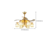 Luxury Gold Crystal Windmill Chandelier Fan with Light Image - 15