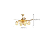 Luxury Gold Crystal Windmill Chandelier Fan with Light Image - 16