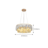 Luxury Gold Drum Circula Crystal Teardrop Chandelier #size