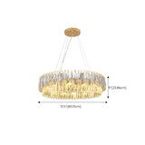 Luxury Gold Drum Circula Crystal Teardrop Chandelier Image - 14