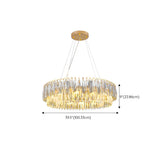 Luxury Gold Drum Circula Crystal Teardrop Chandelier Image - 15
