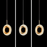 Luxury Gold Ring Acrylic Bedroom Pendant Light Set Image - 15