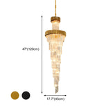 Luxury Gold Spiral Tiered Crystal Prism Chandelier #size