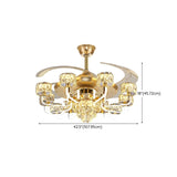 Luxury Golden Crystal Propeller Ceiling Fan with Light Image - 22