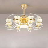 Luxury Golden Crystal Propeller Ceiling Fan with Light Image - 9