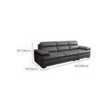 Luxury L-Shape Leather Stain Resistant Gray Comfort Sofa #size
