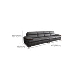 Luxury L-Shape Leather Stain Resistant Gray Comfort Sofa Image - 14