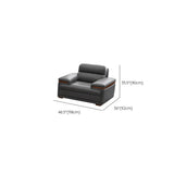Luxury L-Shape Leather Stain Resistant Gray Comfort Sofa Image - 16