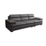 Luxury L-Shape Leather Stain Resistant Gray Comfort Sofa Image - 2