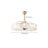 Luxury Leaf Shaped Round Chandelier Ceiling Fan Light Image - 22