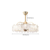 Luxury Leaf Shaped Round Chandelier Ceiling Fan Light Image - 23