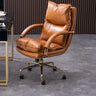 Luxury Leather Ergonomic Swivel Office Chair with Wheels Image - 2
