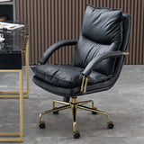 Luxury Leather Ergonomic Swivel Office Chair with Wheels Image - 5