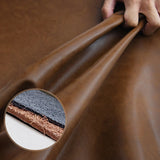 Luxury Leather Loose Back Brown Removable Cushions Accent Chair Image - 10