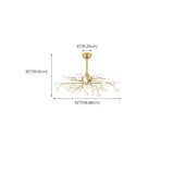Luxury Modern Gold Firefly Chandelier Fan with Light #size