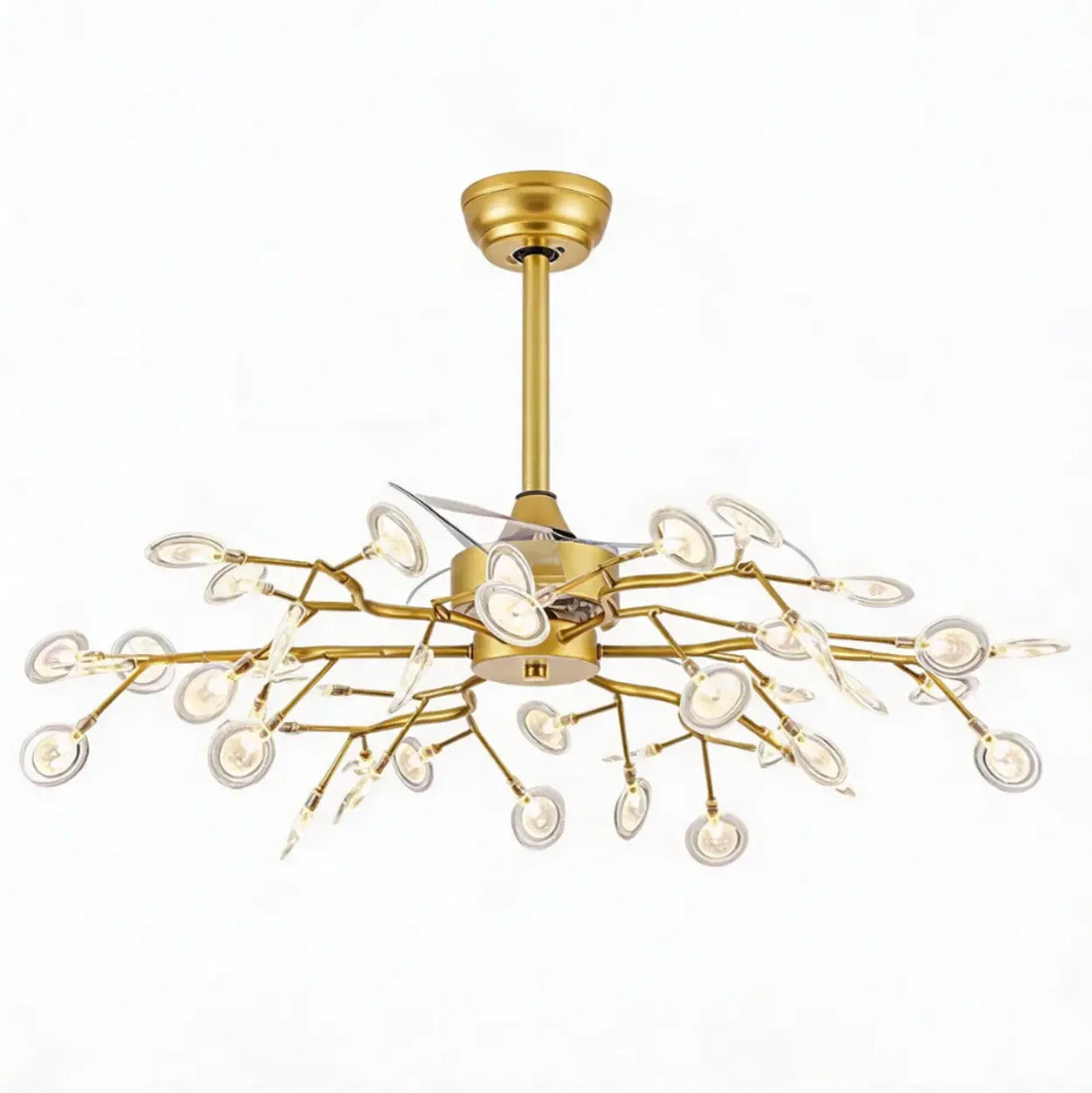 Luxury Modern Gold Firefly Chandelier Fan with Light Image - 7