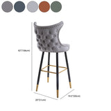 Luxury Orange Upholstered Tall Tufted Wingback Bar Stool #size