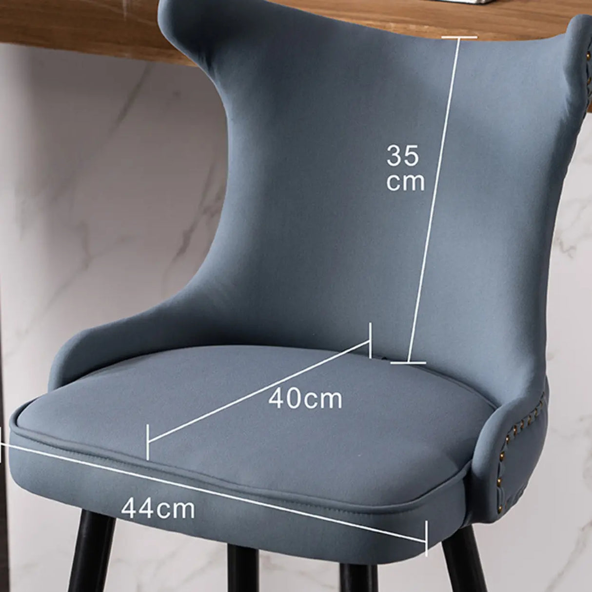 Luxury Orange Upholstered Tall Tufted Wingback Bar Stool Image - 9