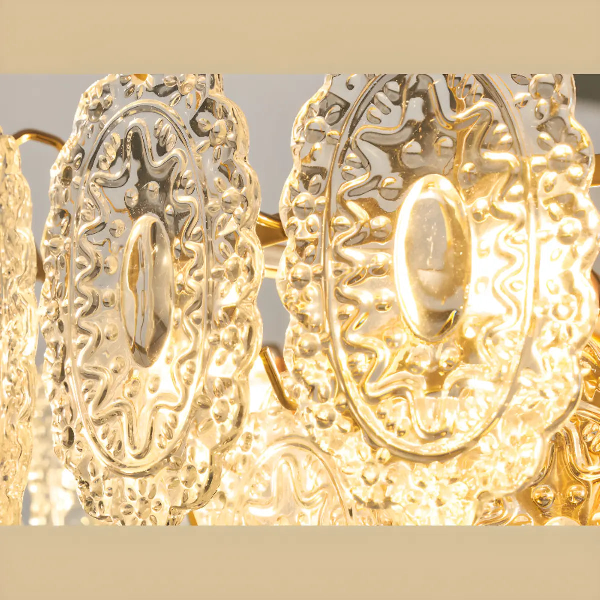 Luxury Gold Tiered Oval Glass Island Chandelier Light Image - 6