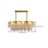 Luxury Gold Tiered Oval Glass Island Chandelier Light #size