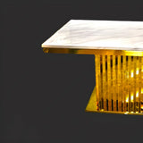 Luxury Rectangle White Marble Scratch Resistant Dining Table Image - 6