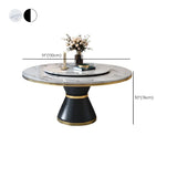 Luxury Round Marble Lazy Susan Turning Dining Table Image - 15