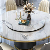 Luxury Round Marble Lazy Susan Turning Dining Table Image - 6