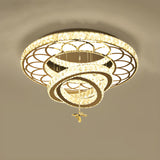 Luxury Spiral Crystal Semi-Flush Mount Ceiling Light Image - 7