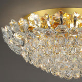 Luxury Symmetrical Gold Crystal Semi-Flush Mount Light Image - 13