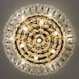 Luxury Symmetrical Gold Crystal Semi-Flush Mount Light Image - 15
