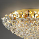 Luxury Symmetrical Gold Crystal Semi-Flush Mount Light Image - 16