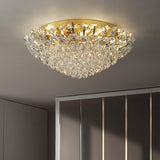 Luxury Symmetrical Gold Crystal Semi-Flush Mount Light Image - 2