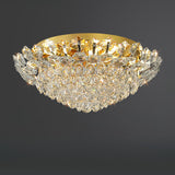 Luxury Symmetrical Gold Crystal Semi-Flush Mount Light Image - 8