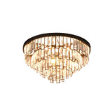 Luxury Tiered Crystal Strip Flush Mount Ceiling Light Image - 3