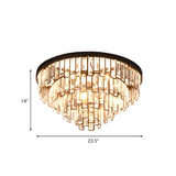 Luxury Tiered Crystal Strip Flush Mount Ceiling Light Image - 4