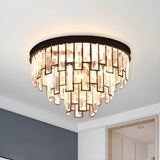 Luxury Tiered Crystal Strip Flush Mount Ceiling Light Image - 6