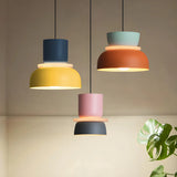 Macaron Mixed-Color Bowl-Shaped LED Pendant Light Image - 11