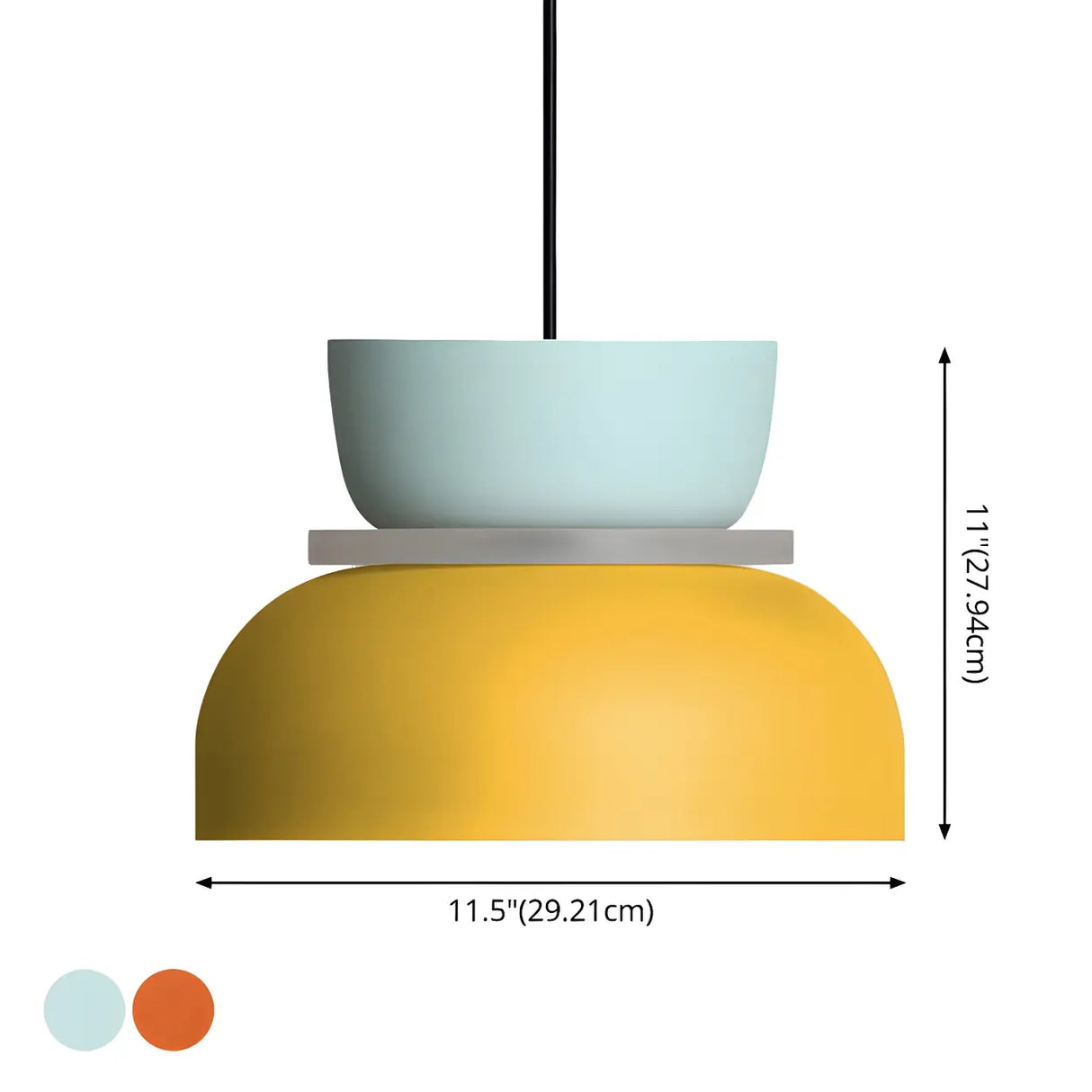 Macaron Mixed-Color Bowl-Shaped LED Pendant Light Image - 14
