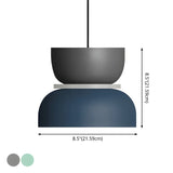 Macaron Mixed-Color Bowl-Shaped LED Pendant Light #size